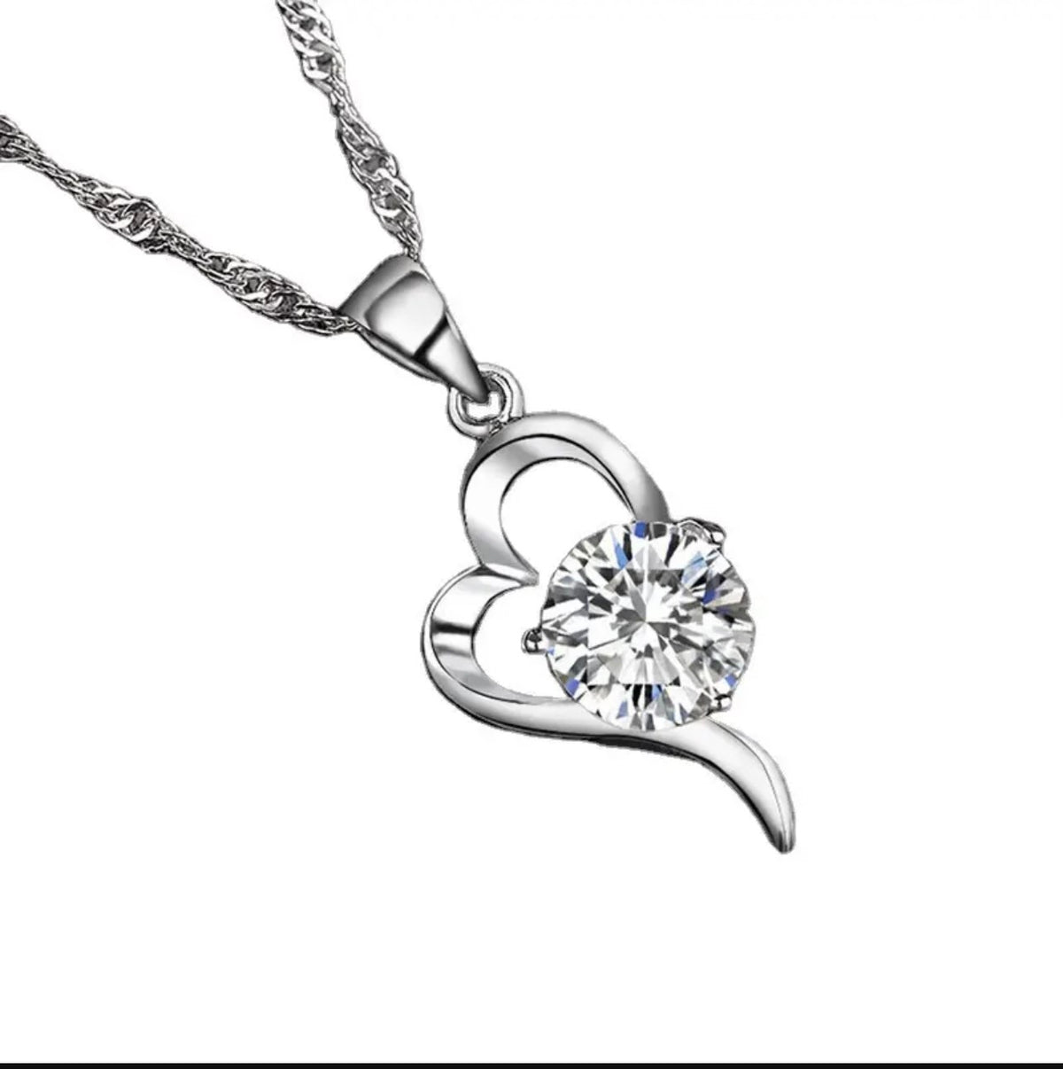 Silver Plated Korean Love Pendant Necklace for Women