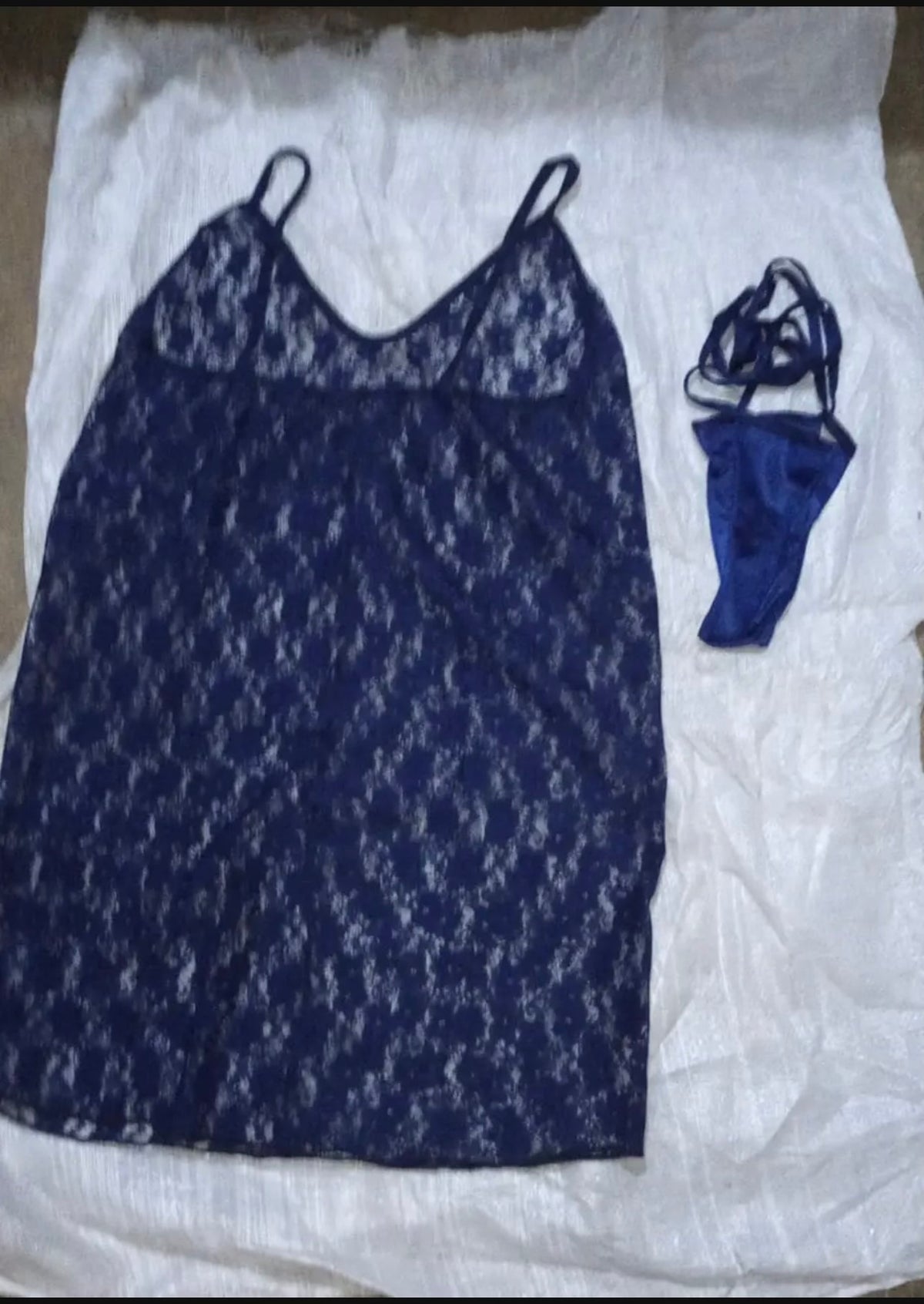 2 Pcs Transparent Nighty For Girls / Net Lace Comfortable And Lightweight Lingerie Set