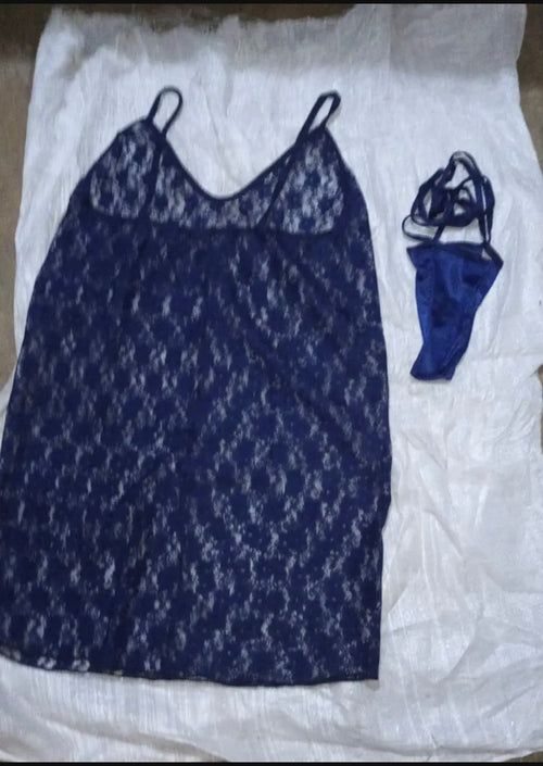 2 Pcs Transparent Nighty For Girls / Net Lace Comfortable And Lightweight Lingerie Set