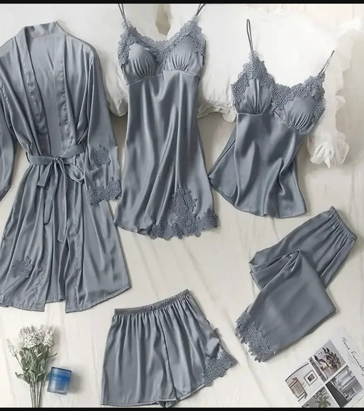 Jersey Lace Lightweight And Breathable Nightwear Set