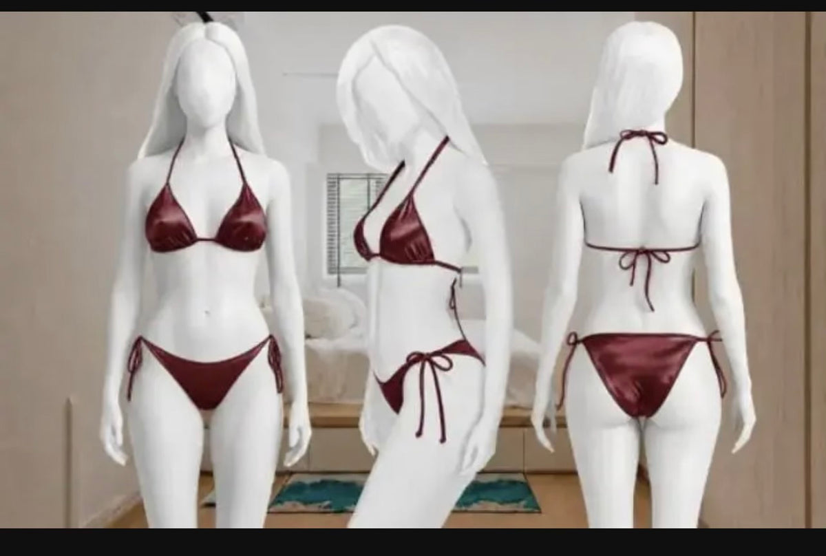 Silk Plain Comfortable And Lightweight Bikini Set / Swimwear For Girls / Bra & Panty