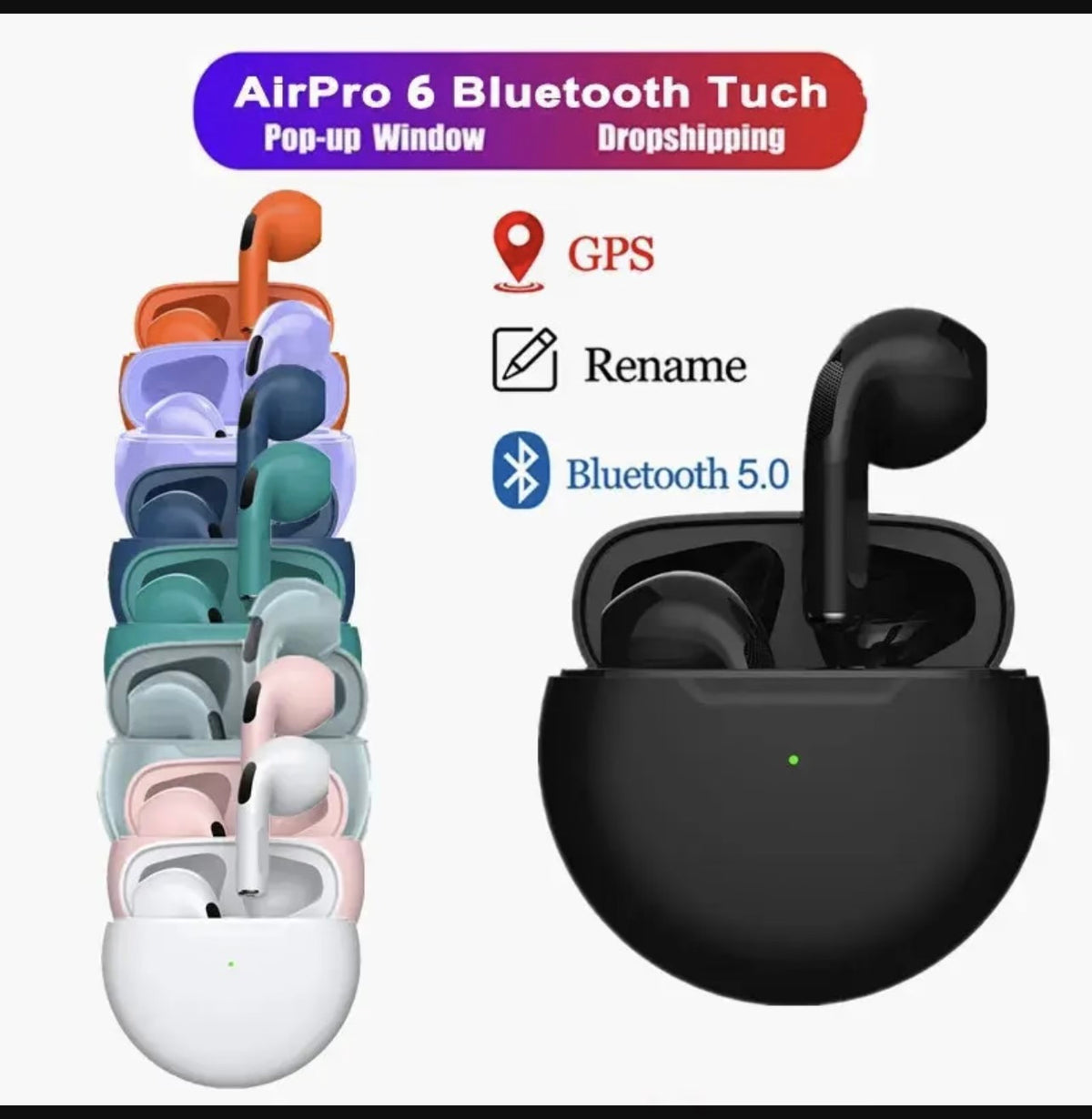 Pro 6 Wireless Earbuds + Charging Case