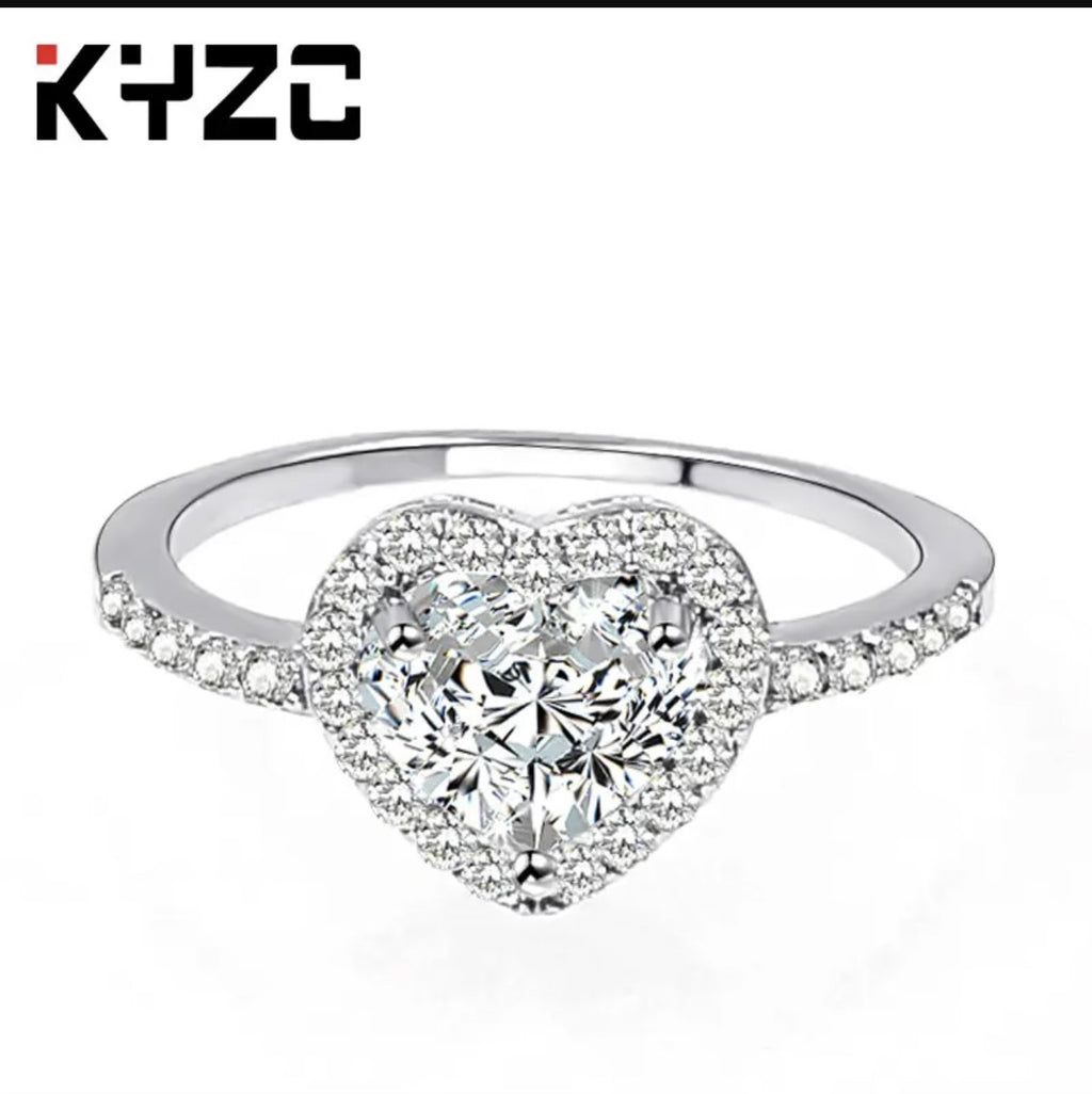 Heart-Shaped Love Ring Zircon Female Fashion Jewelry