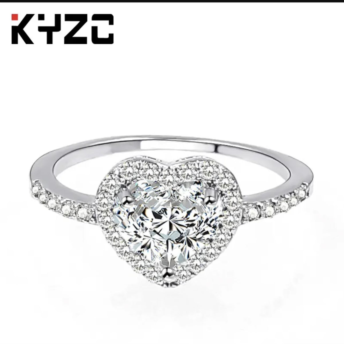 Heart-Shaped Love Ring Zircon Female Fashion Jewelry