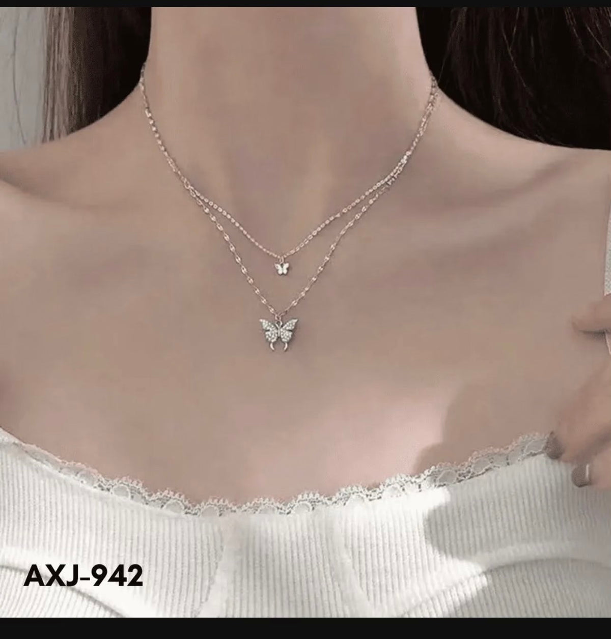 Silver Butterfly Necklace for Women