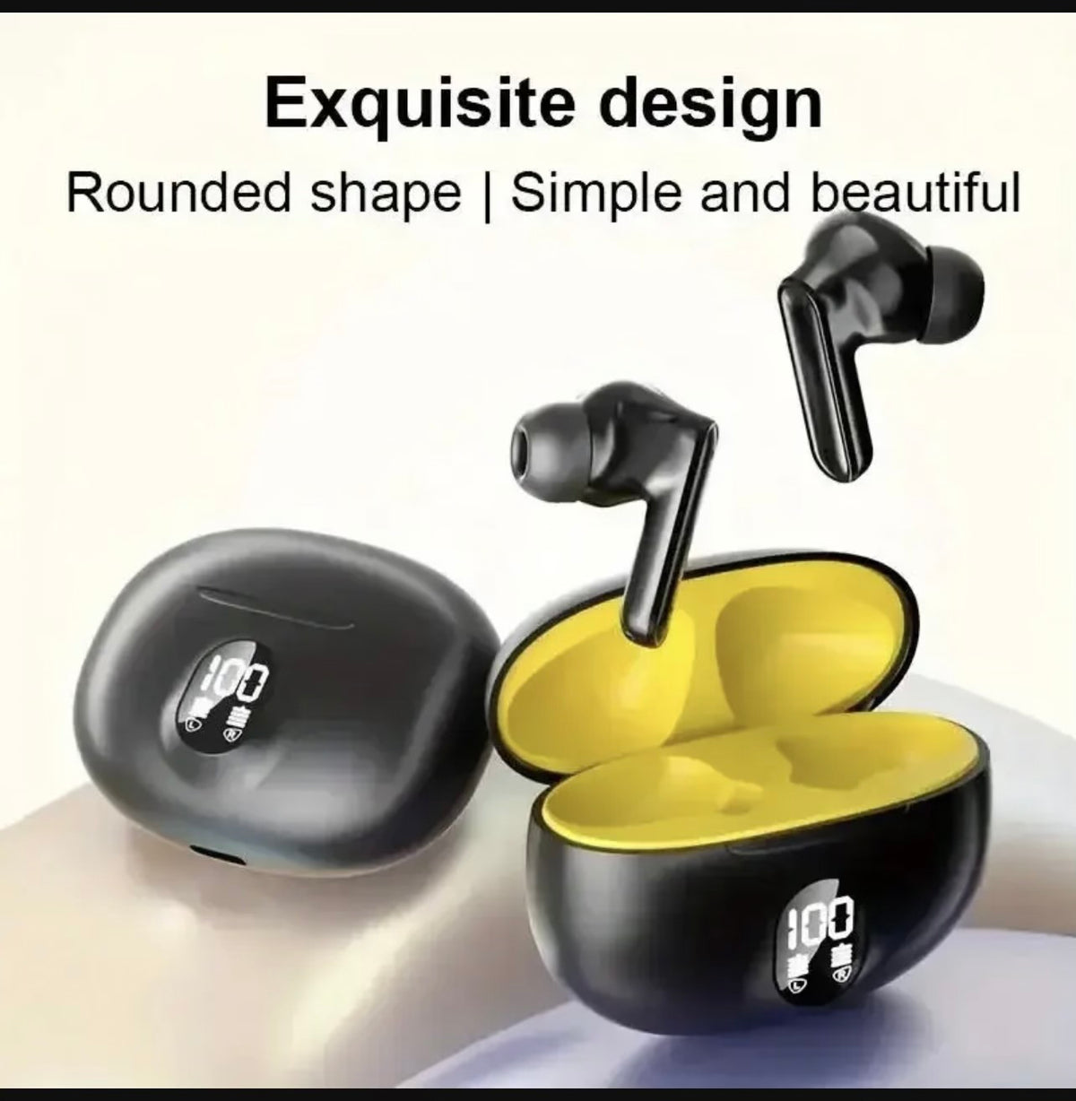 Black Long-Lasting Battery With Fast Charge 5.2 Earbuds