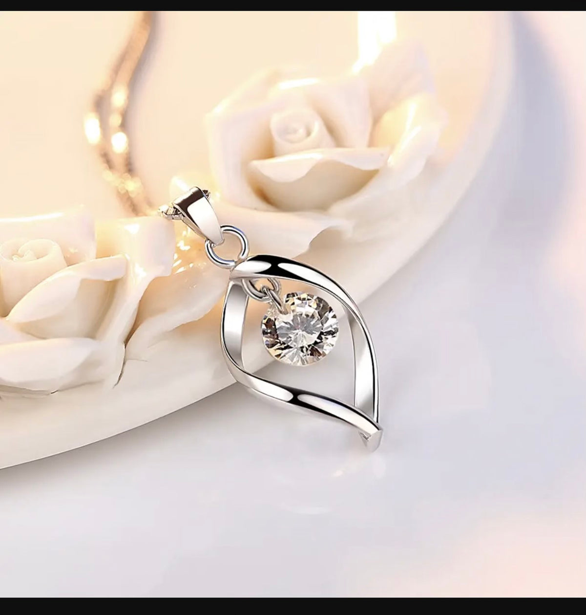 Silver Rotating Love Necklace for Women Korean Style