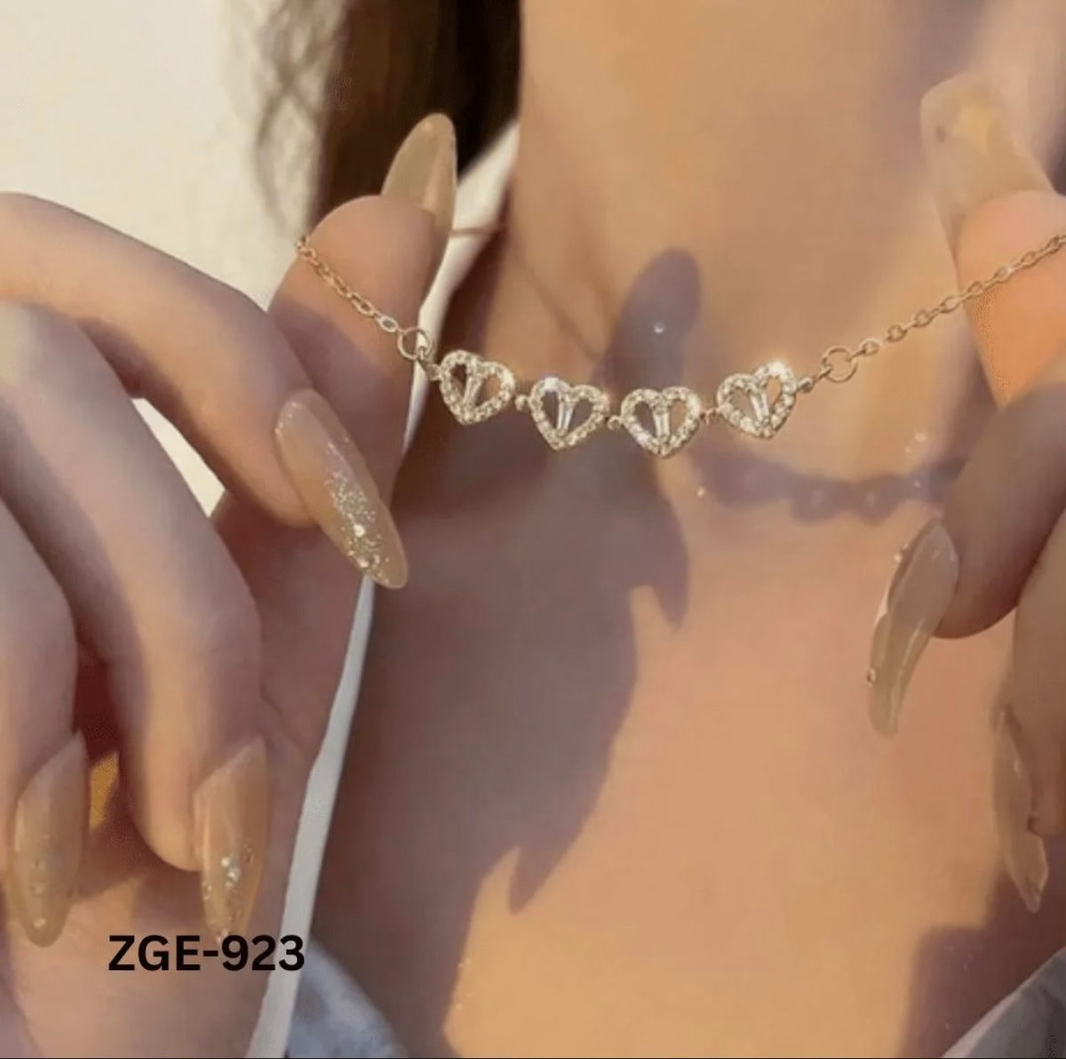 Magnetic Heart Clover Necklace Golden Silver 4 Leaf
