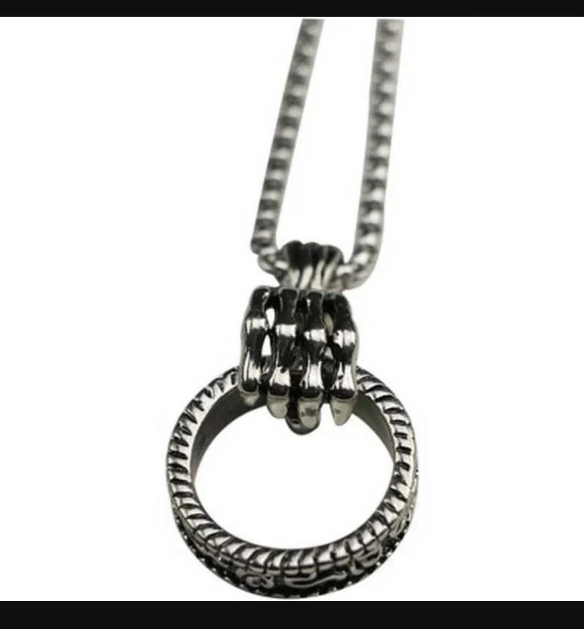 Ring Pendant Necklace for Women, Adjustable Chain, Alloy material