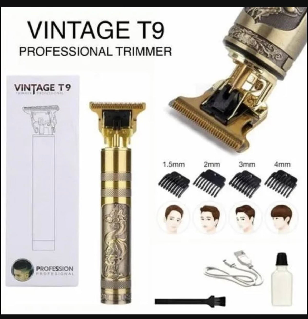 Men's Wet Dry Hair Trimmer with Dragon Design