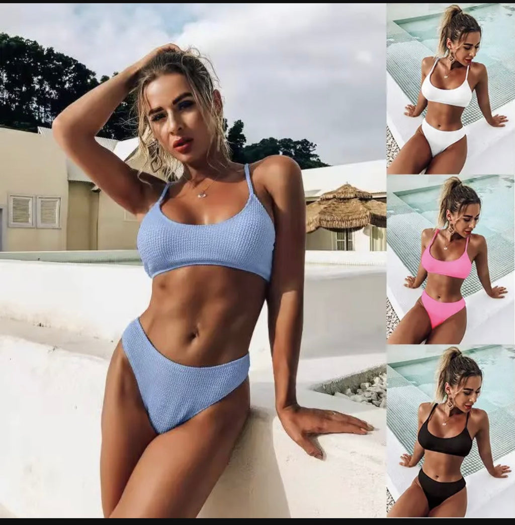 2022 New Arrival Split Brief Swim Suit Blue Water Wave thread
