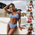 2022 New Arrival Split Brief Swim Suit Blue Water Wave thread