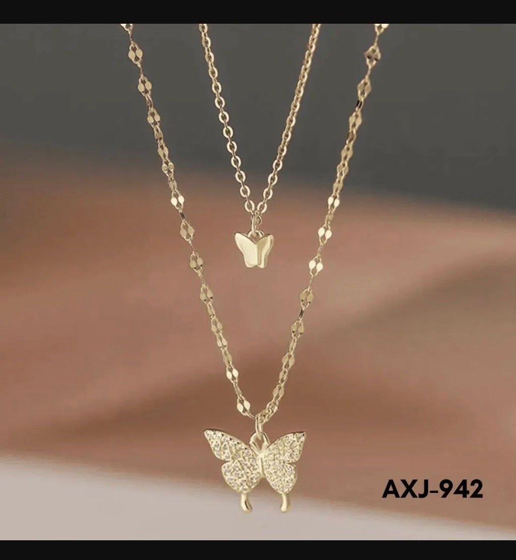 Silver Butterfly Necklace for Women