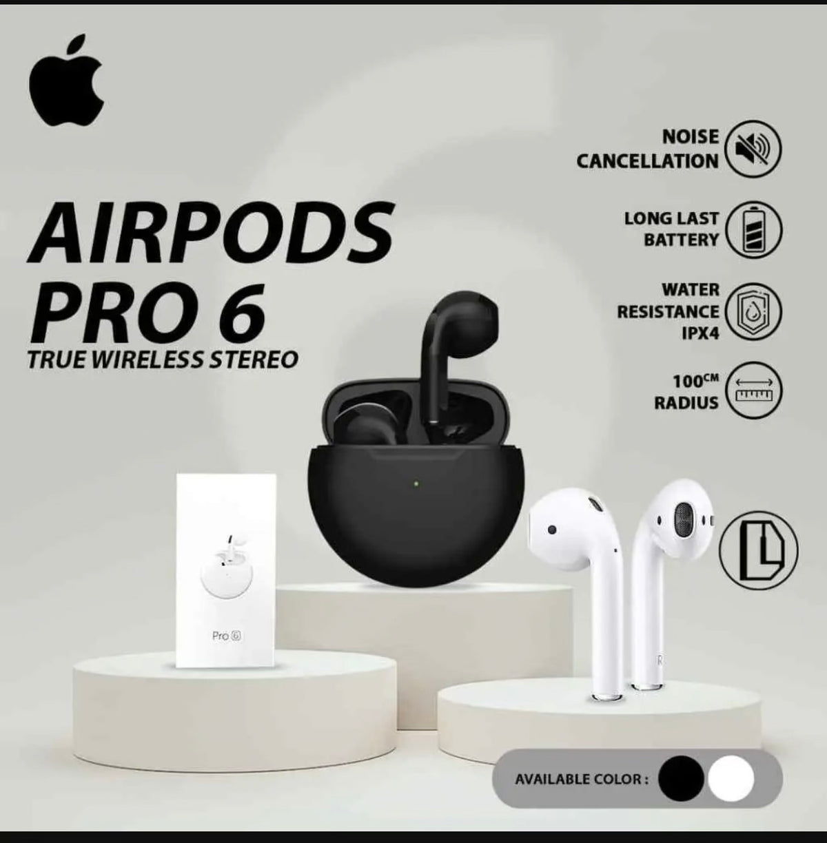 Pro 6 Wireless Earbuds + Charging Case