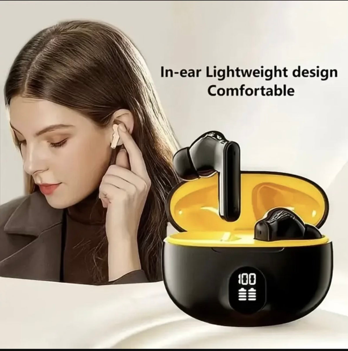 Black Long-Lasting Battery With Fast Charge 5.2 Earbuds