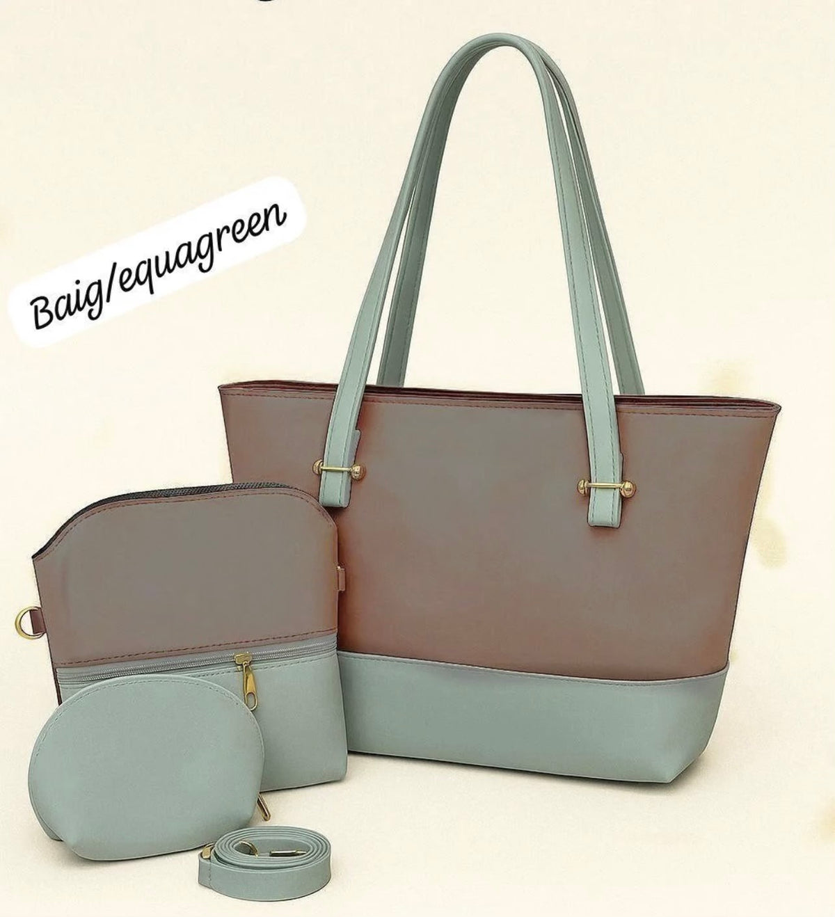 Women PU Leather 3-Piece Multicolor Handbag Set