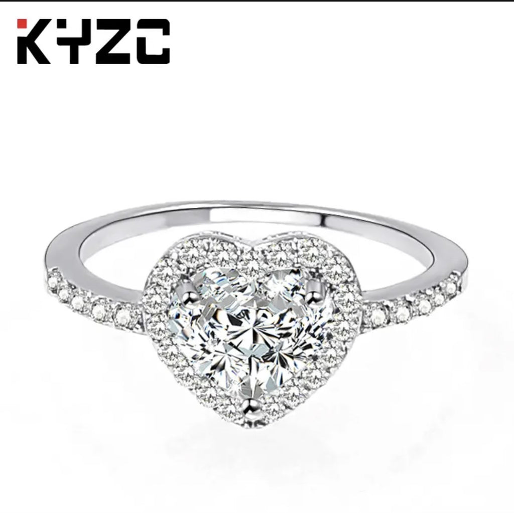 Heart-Shaped Love Ring Zircon Female Fashion Jewelry