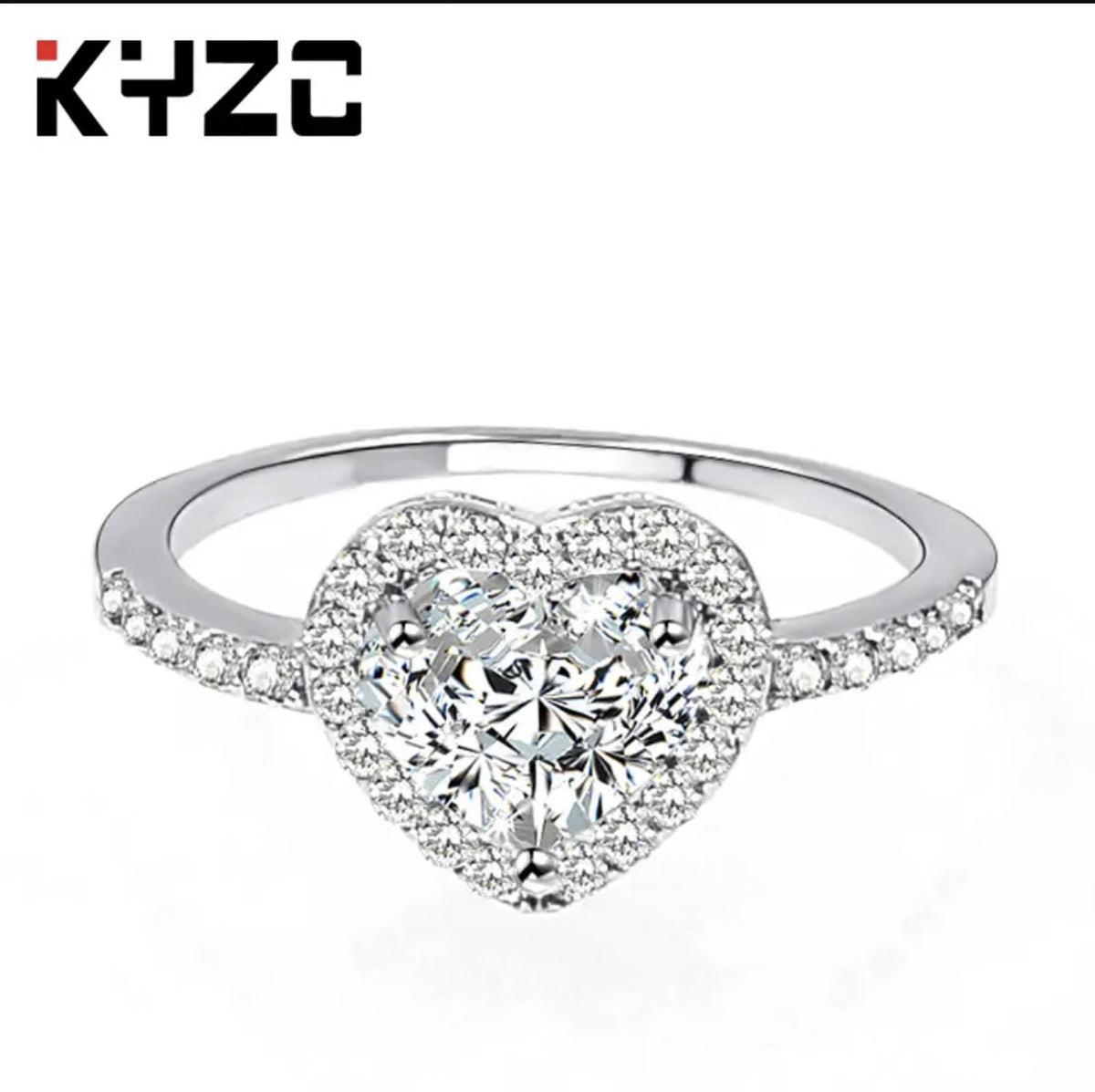Heart-Shaped Love Ring Zircon Female Fashion Jewelry