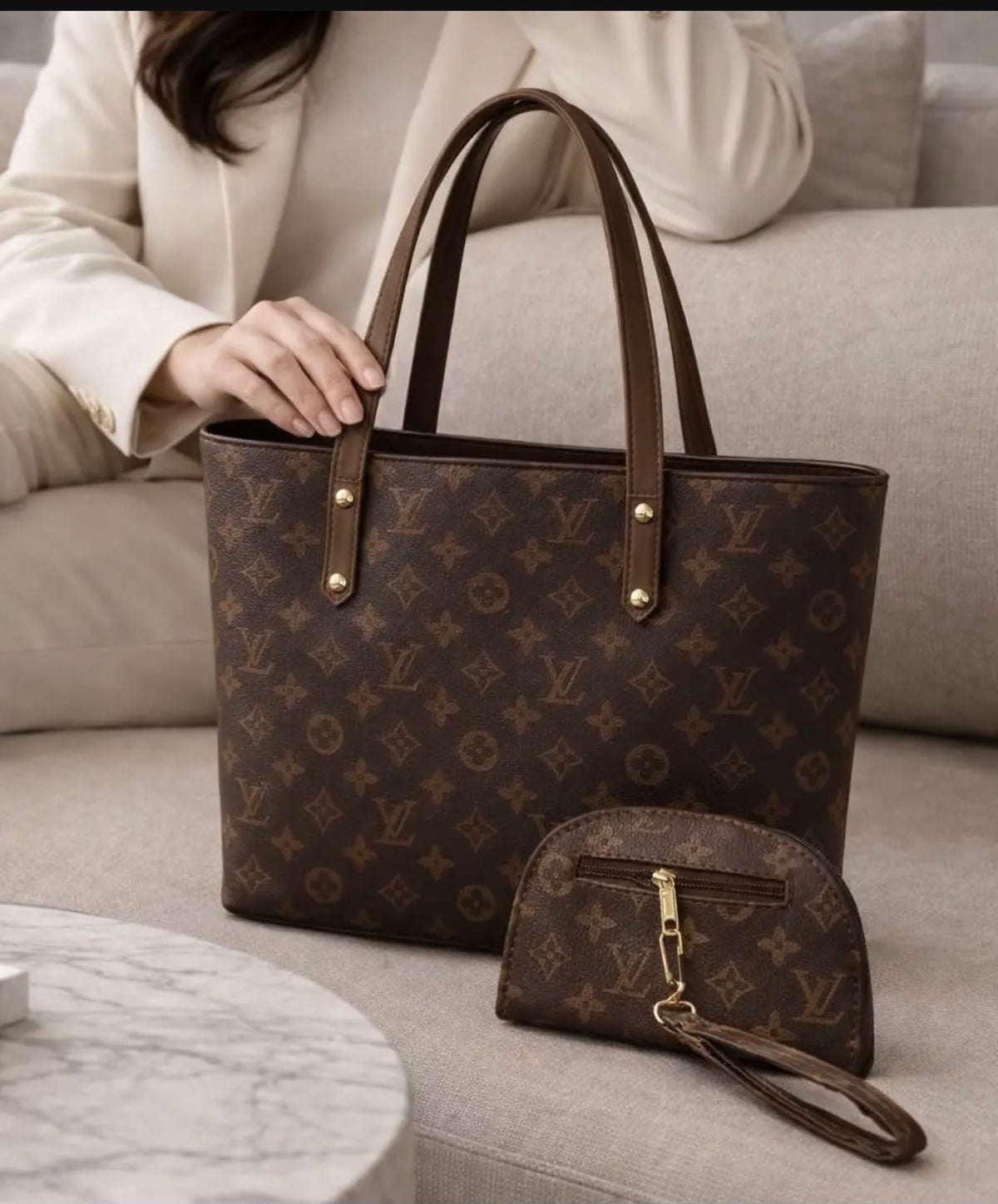 Women's Leather Printed Shoulder Bag