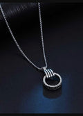 Ring Pendant Necklace for Women, Adjustable Chain, Alloy material
