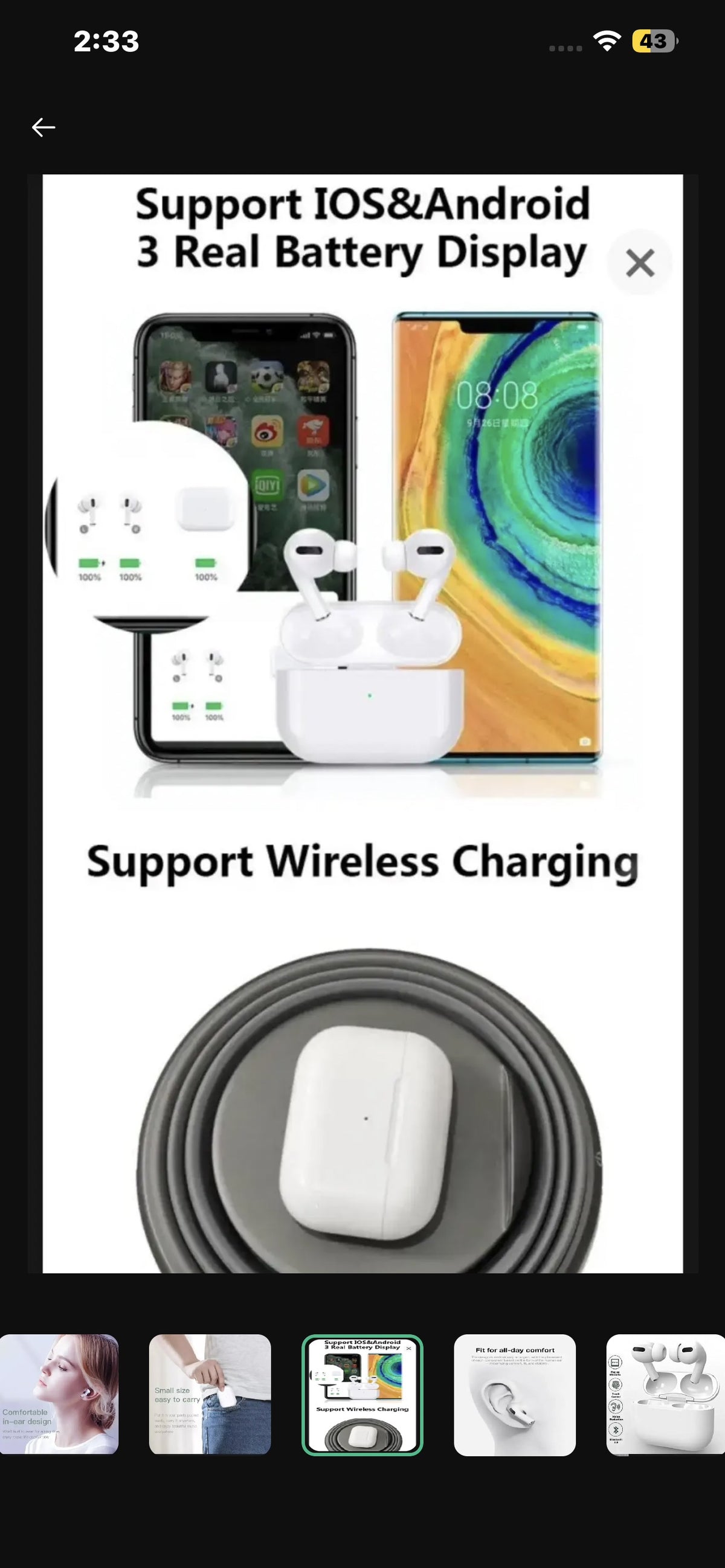 Multicolor Long-Lasting Battery With Fast Charge 4 Airpods