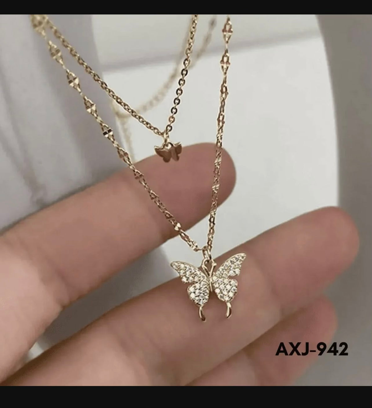Silver Butterfly Necklace for Women