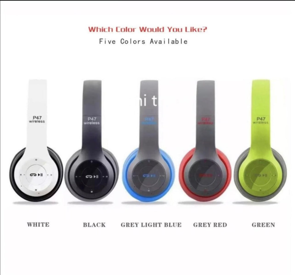 Wireless Stereo Headphones Bluetooth 4.2-5.0 Black White
Green Blue Red