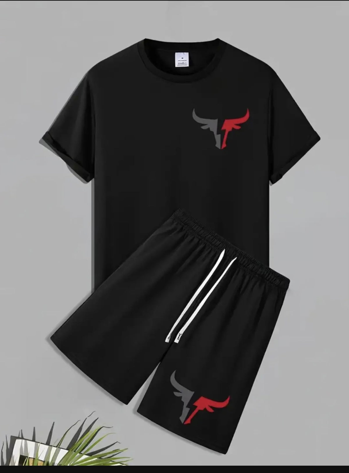 1 Pc Men's Polyester Printed T-Shirt & Shorts Tracksuit