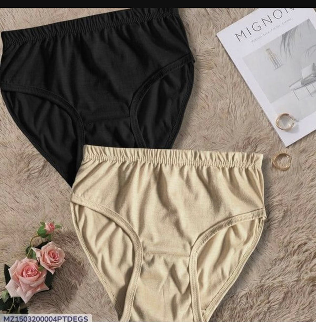 Stretchable Cotton Panties Black Beige S-XXL