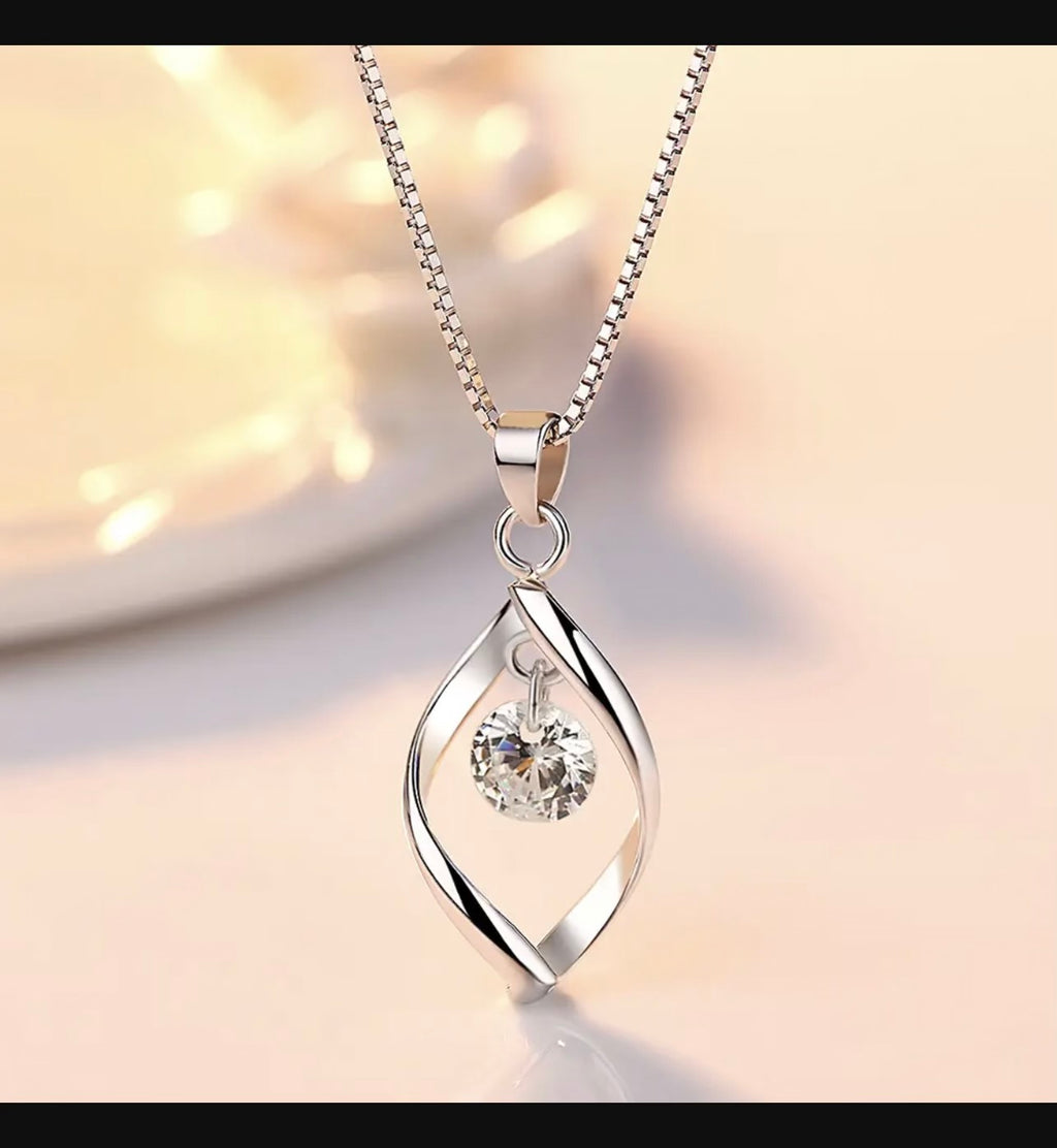 Silver Rotating Love Necklace for Women Korean Style