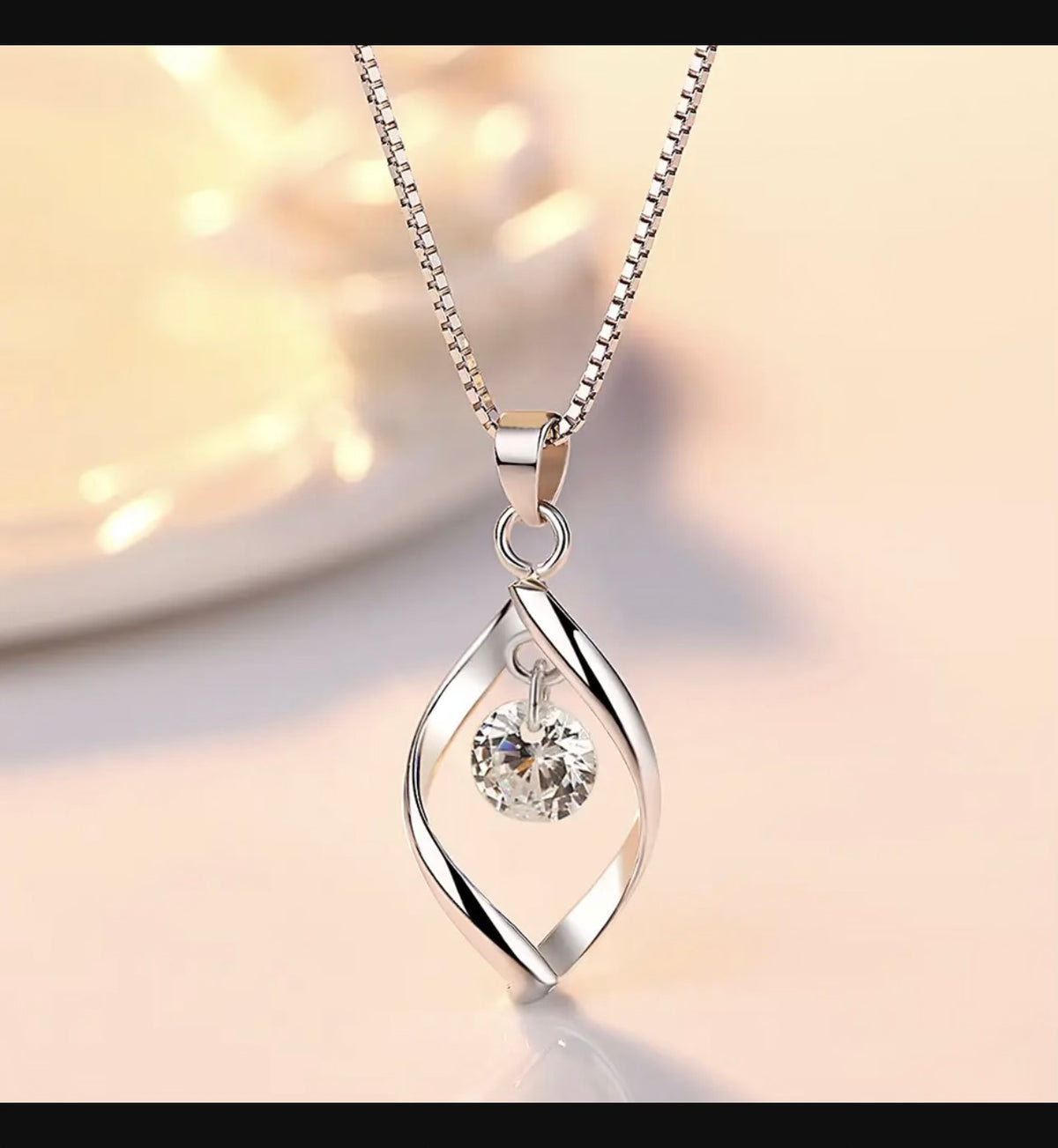 Silver Rotating Love Necklace for Women Korean Style