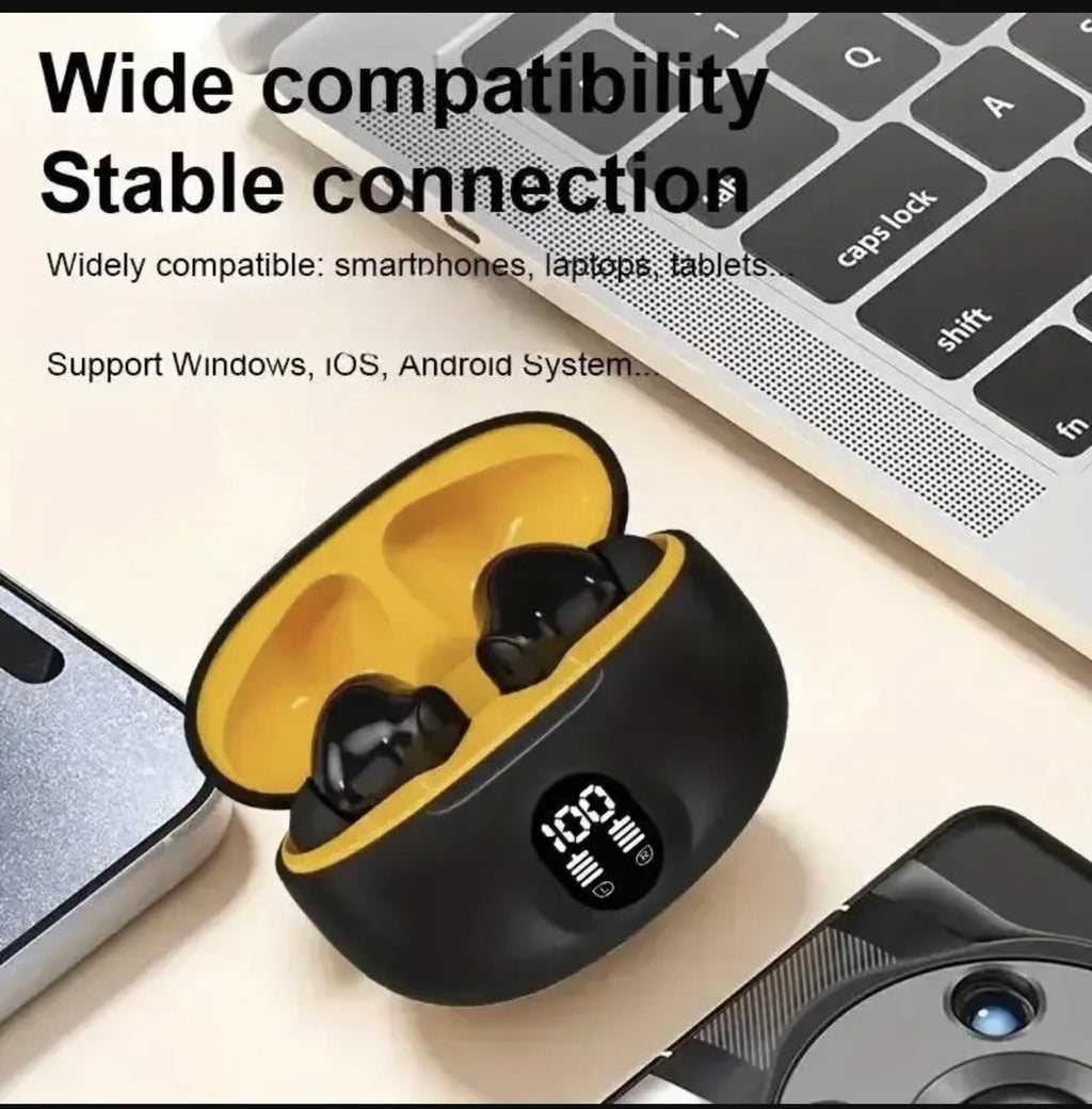 Black Long-Lasting Battery With Fast Charge 5.2 Earbuds