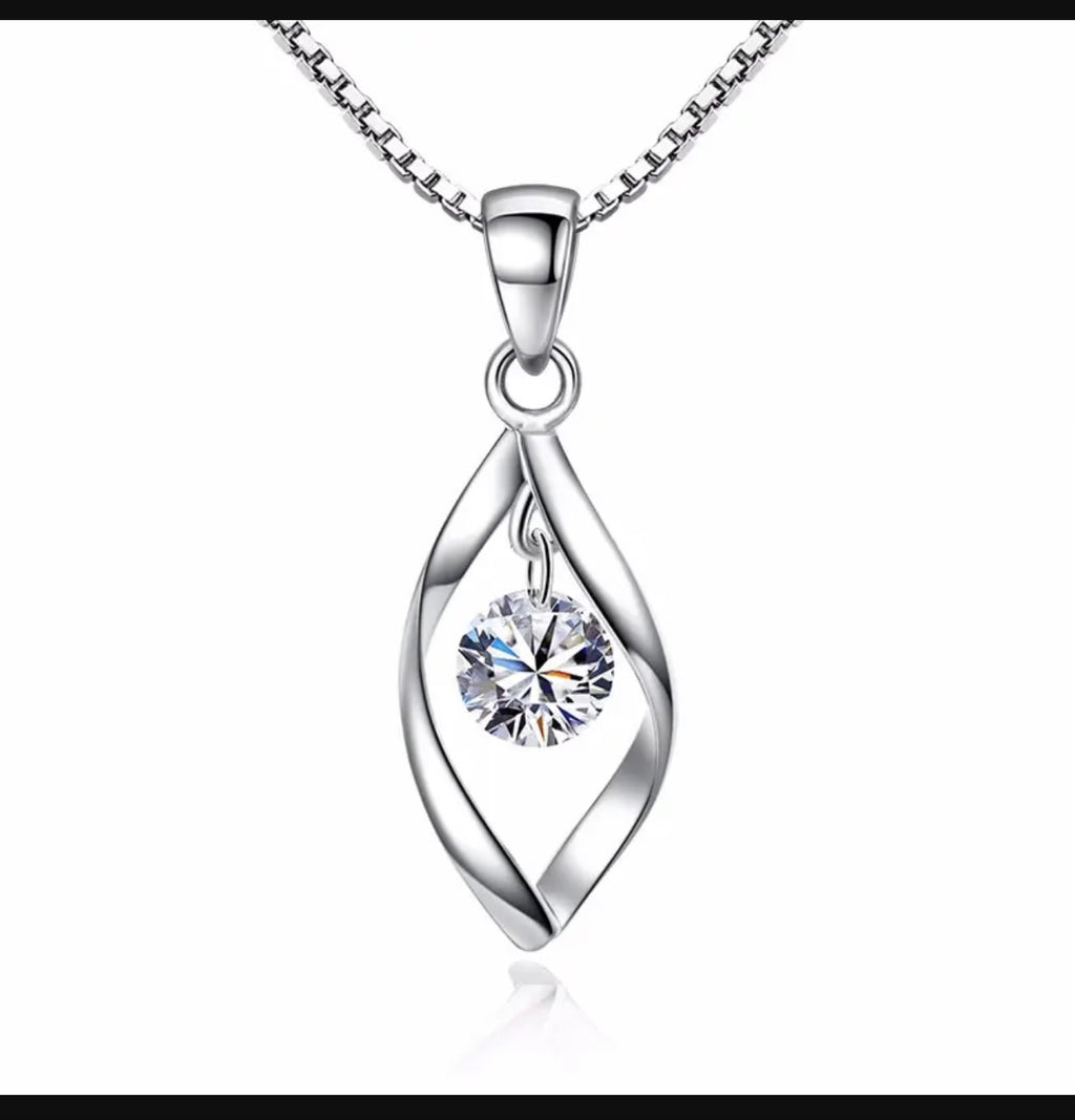 Silver Rotating Love Necklace for Women Korean Style