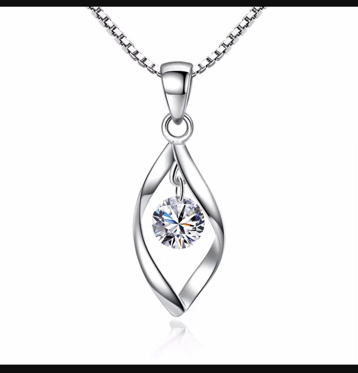 Silver Rotating Love Necklace for Women Korean Style