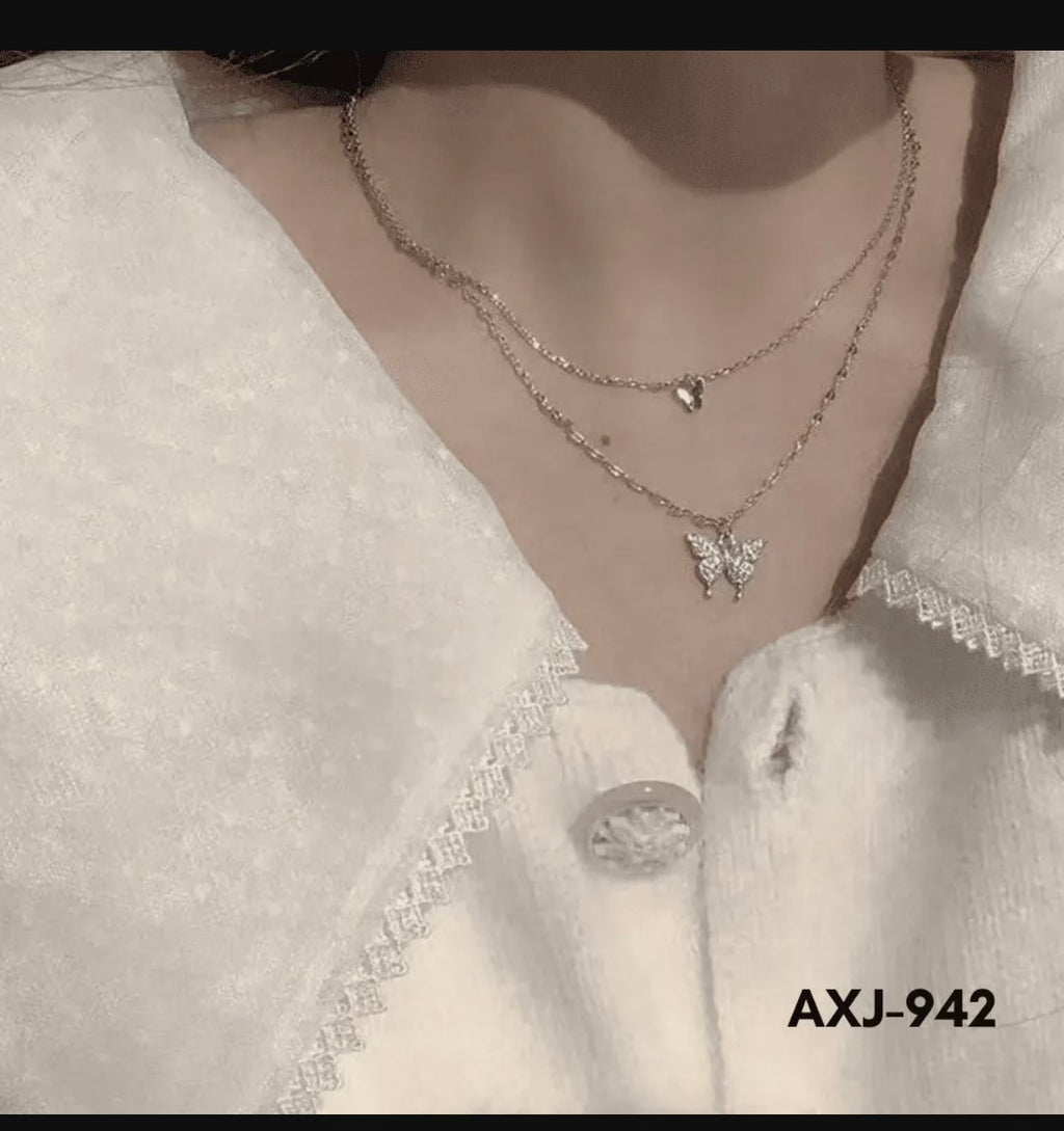 Silver Butterfly Necklace for Women
