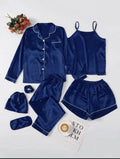 7 Pcs Women's Shamose Silk Nightwear Set