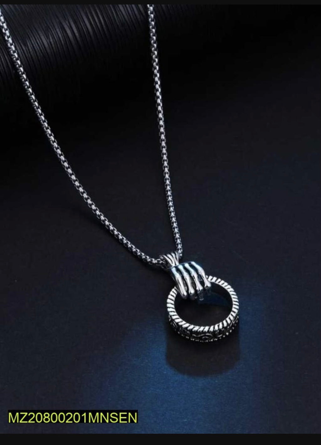 Ring Pendant Necklace for Women, Adjustable Chain, Alloy material
